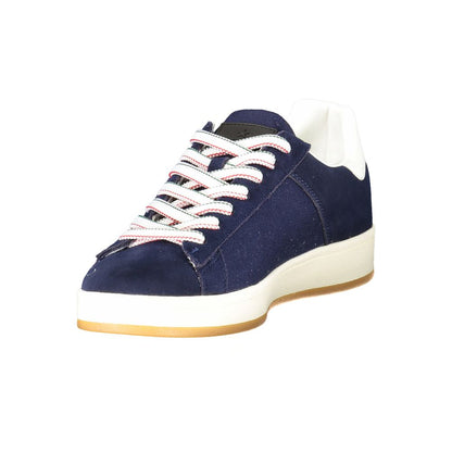 Sneakers by Esercito 1659 for men in polyester polyethylene leather blue presents a sumptuous silhouette from the The Blend Men's Low-Top Polyester Polyethylene Leather Sneakers collection, showcasing a sumptuous low-top style for an elevated aesthetic.