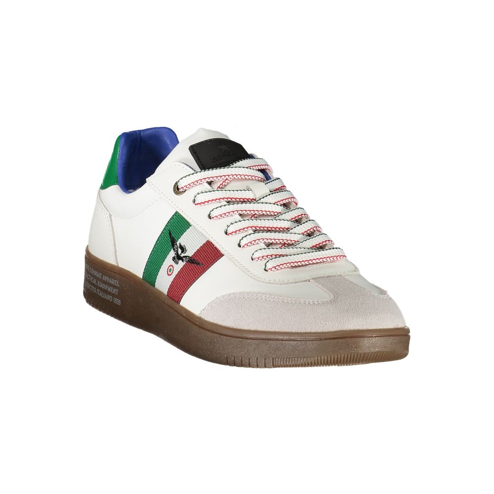 Esercito 1659 Crisp Men's Fashion Polyester Polyethylene Leather Sneakers - White Print