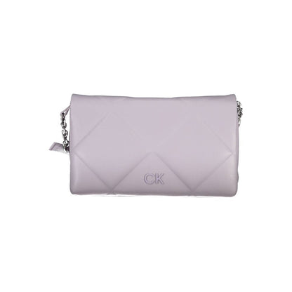 Crossbody Quilted Handbag by Calvin Klein for women in polyester faux leather purple features a signature silhouette, showcasing a secure clip and signature built-in-compartments & internal-pockets with versatile crossbody-strap, shoulder-strap & adjustable-strap for a sophisticated look.