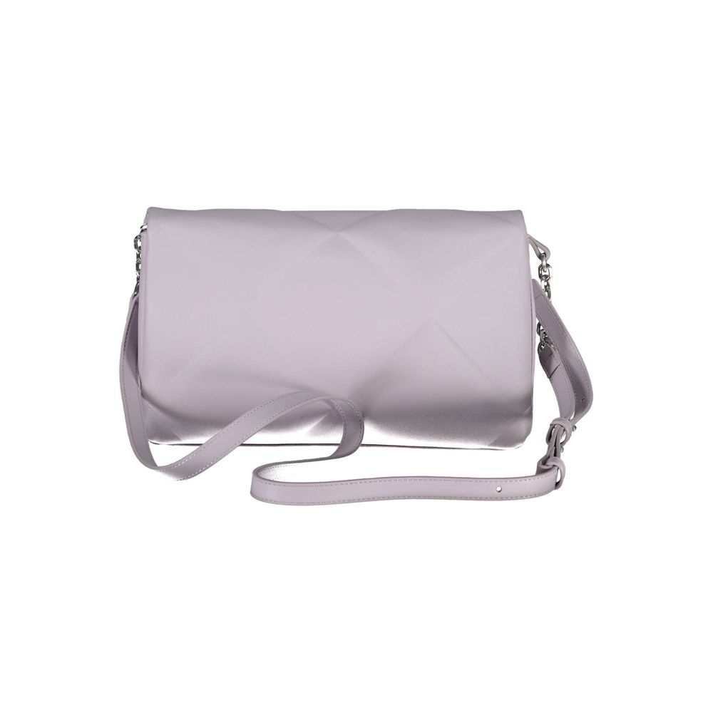 This Crossbody Quilted Handbag by Calvin Klein for women in polyester faux leather and purple presents a sculptural silhouette featuring a secure clip, ample built-in-compartments & internal-pockets, and versatile crossbody-strap, shoulder-strap & adjustable-strap for a sculptural finish.