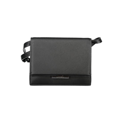 2-in-1 Shoulder & Crossbody Handbag by Calvin Klein for women in polyethylene faux leather black features a refined silhouette, showcasing a secure snap, organized built-in-compartments & internal-pockets, and versatile crossbody-strap, shoulder-strap & adjustable-strap for a refined finish.