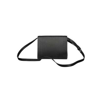 2-in-1 Shoulder & Crossbody Handbag by Calvin Klein for women in polyethylene faux leather black features a ornamental silhouette, showcasing a secure snap, ample built-in-compartments & internal-pockets, and ornamental crossbody-strap, shoulder-strap & adjustable-strap for a sophisticated look.