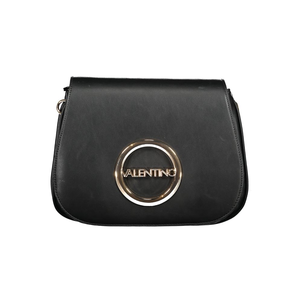 Handbag by Mario Valentino for women in polyethylene black features a signature silhouette, showcasing a secure zipper and signature built-in-compartments & internal-pockets with versatile shoulder-strap & adjustable-strap for a sophisticated look.