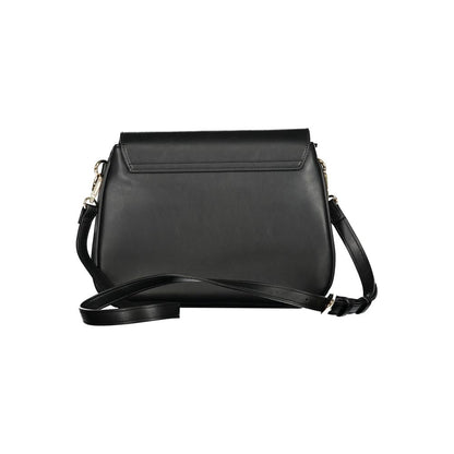 Handbag by Mario Valentino for women in polyethylene black features an refined silhouette, showcasing a secure zipper, ample built-in-compartments & internal-pockets, and versatile shoulder-strap & adjustable-strap for a sophisticated refined aesthetic.
