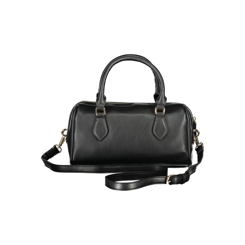 This Crossbody Evening Handbag by Mario Valentino for women in polyethylene and black & signature presents a sculptural silhouette featuring a secure zipper, ample internal-pockets, and versatile crossbody-strap, shoulder-strap, handle & adjustable-strap for a sculptural finish.