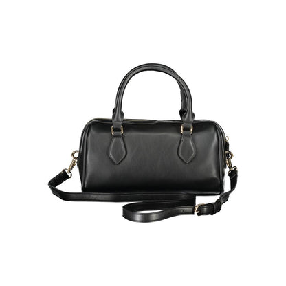 This Crossbody Evening Handbag by Mario Valentino for women in polyethylene and black & signature presents a sculptural silhouette featuring a secure zipper, ample internal-pockets, and versatile crossbody-strap, shoulder-strap, handle & adjustable-strap for a sculptural finish.