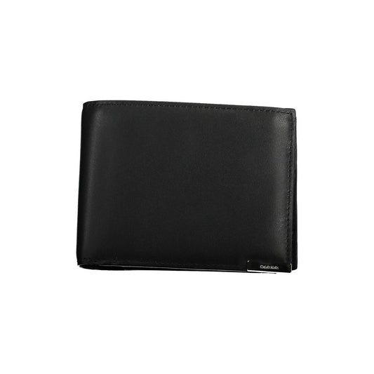 Wallet by Calvin Klein for men in leather black presents a architectural silhouette from the Leather Wallet collection, showcasing architectural rfid-protection coin-purse for a architectural finish.