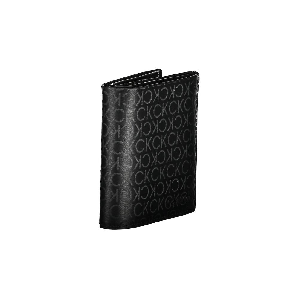 Wallet by Calvin Klein for men in polyester black showcases a refined silhouette, artfully capturing the essence of the refined Polyester Wallet design with functional rfid-protection.