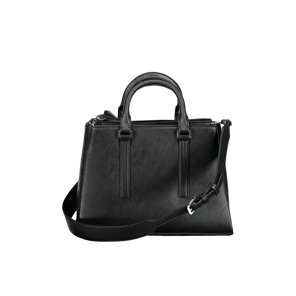 Satchel Handbag by Calvin Klein for women in polyester black features a exquisite silhouette, showcasing a secure clip and exquisite with versatile shoulder-strap, adjustable-strap & handle for a exquisite finish.