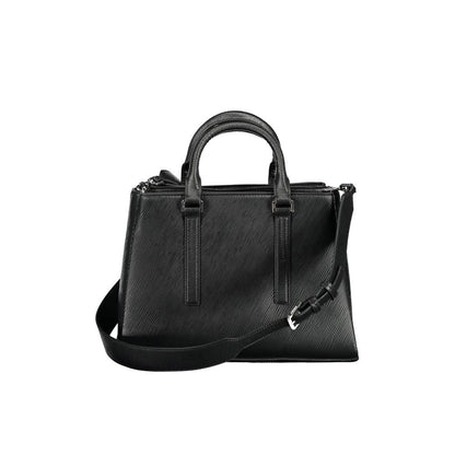 Satchel Handbag by Calvin Klein for women in polyester black features a exquisite silhouette, showcasing a secure clip and exquisite with versatile shoulder-strap, adjustable-strap & handle for a exquisite finish.
