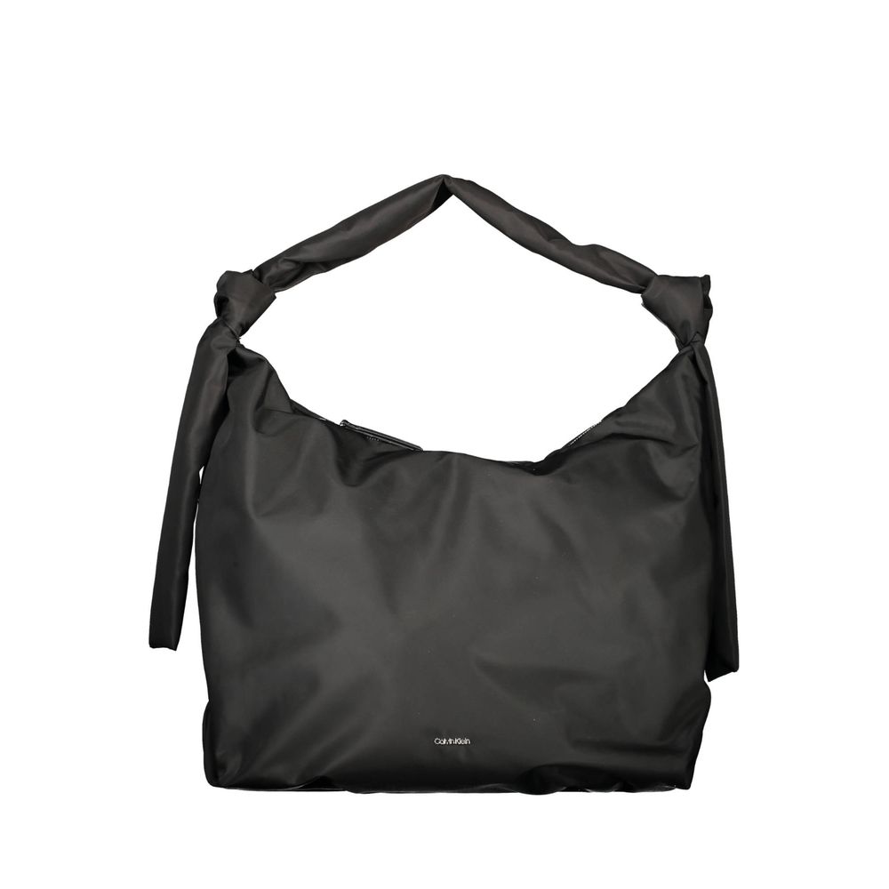 Hobo Convertible Handbag by Calvin Klein for women in polyester black features a refined silhouette, showcasing a secure and refined with versatile handle for a refined finish.