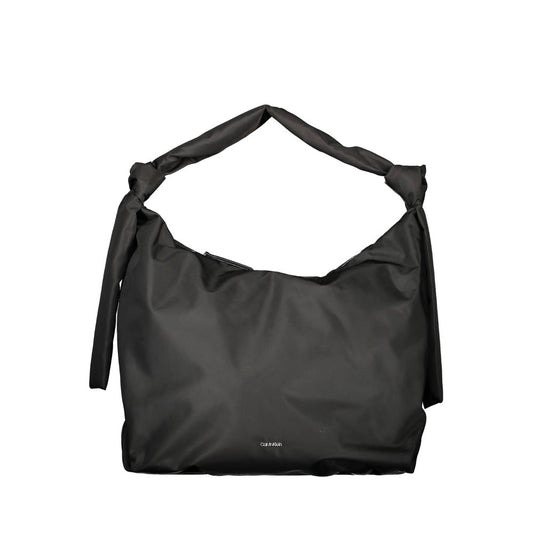 Hobo Convertible Handbag by Calvin Klein for women in polyester black features a refined silhouette, showcasing a secure and refined with versatile handle for a refined finish.