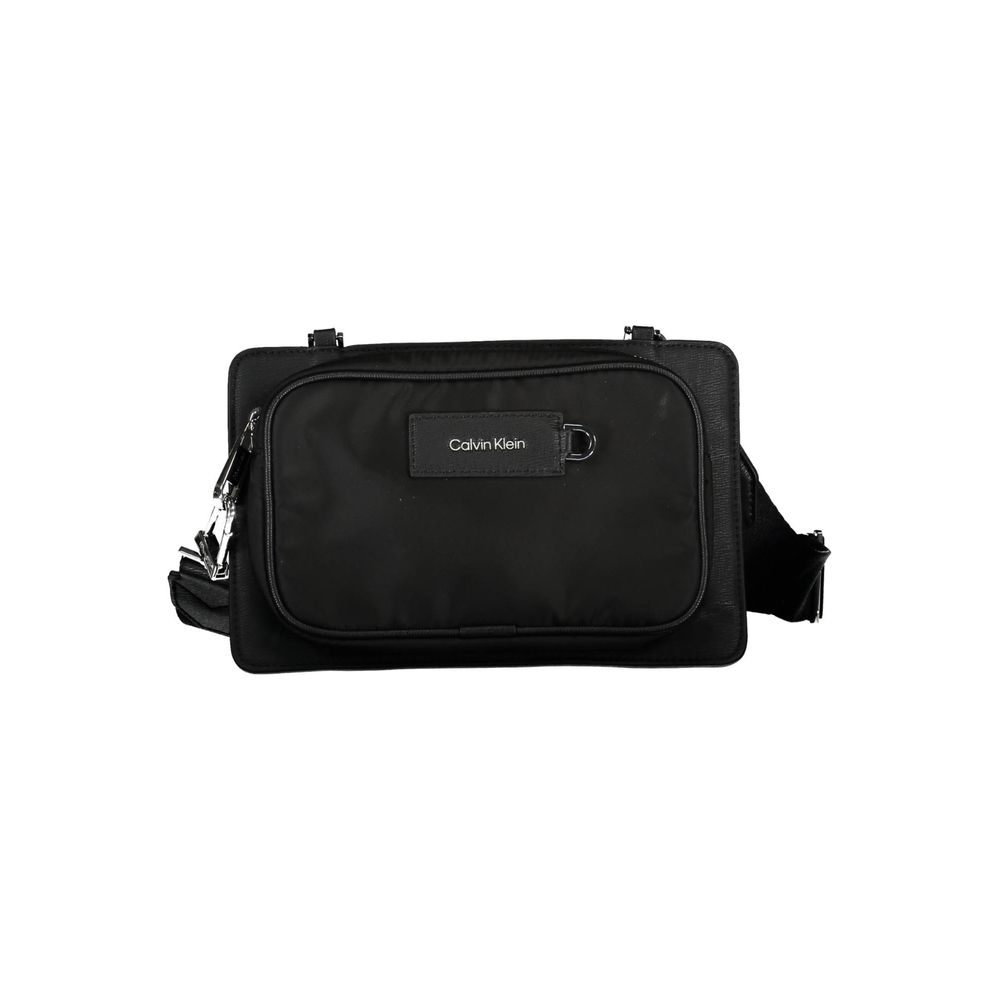Shoulder Bag by Calvin Klein for men in polyester black features a statuesque silhouette, showcasing a secure zipper and statuesque external-pockets with versatile shoulder-strap & adjustable-strap for a statuesque finish.