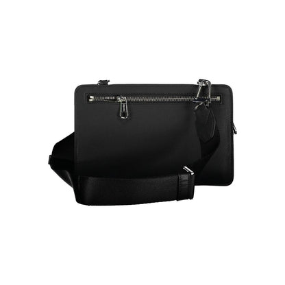 Shoulder Bag by Calvin Klein for men in polyester black features an effortlessly chic silhouette with a secure zipper, ample external-pockets, and versatile shoulder-strap & adjustable-strap for effortlessly chic everyday luxury.