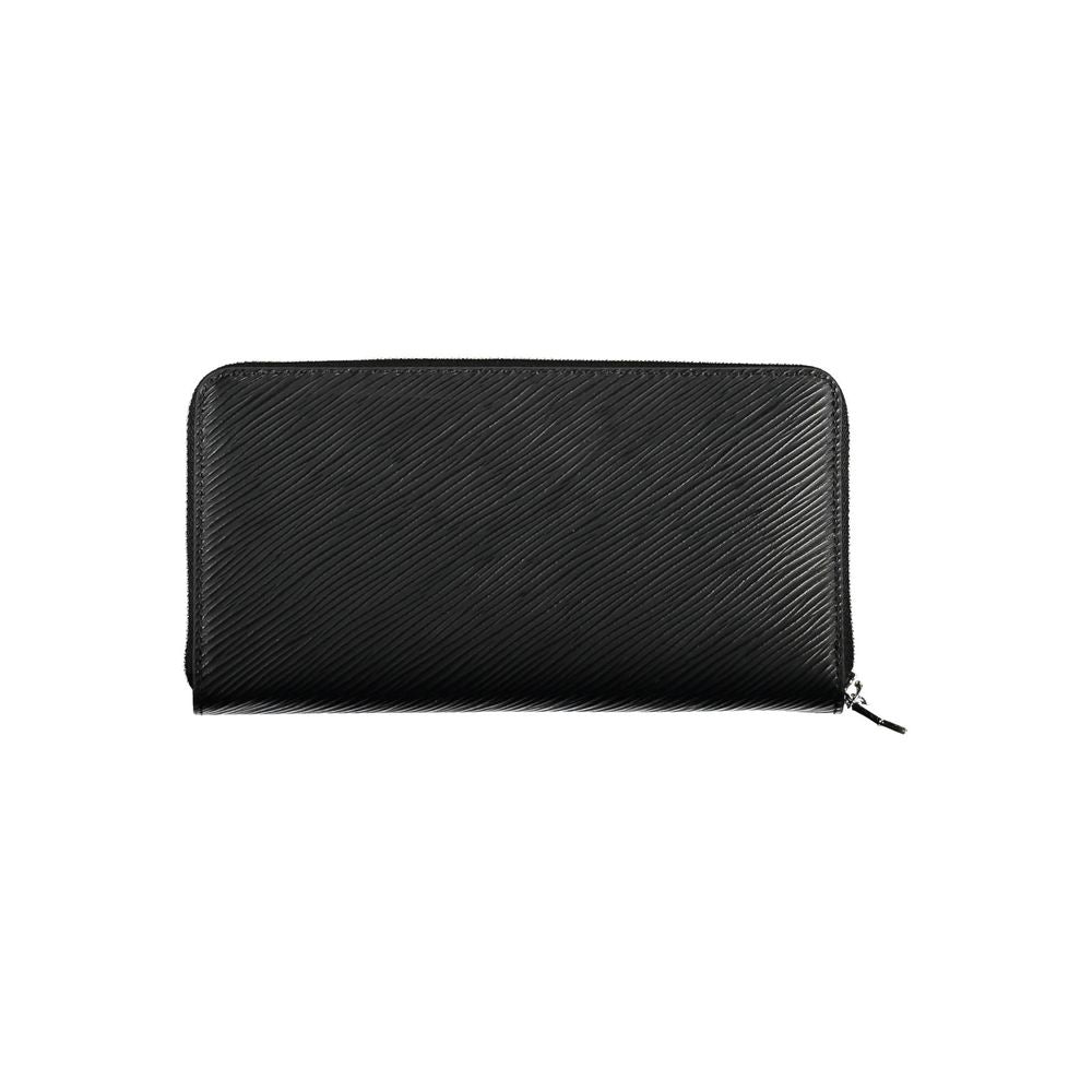 Wallet by Calvin Klein for women in polyethylene black showcases a refined silhouette, artfully detailed with the signature style of the Polyethylene Wallet and functional rfid-protection coin-purse.