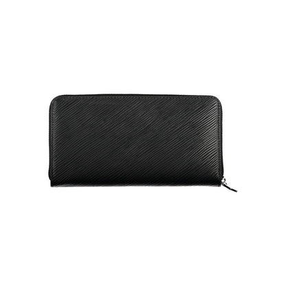 Wallet by Calvin Klein for women in polyethylene black showcases a refined silhouette, artfully detailed with the signature style of the Polyethylene Wallet and functional rfid-protection coin-purse.