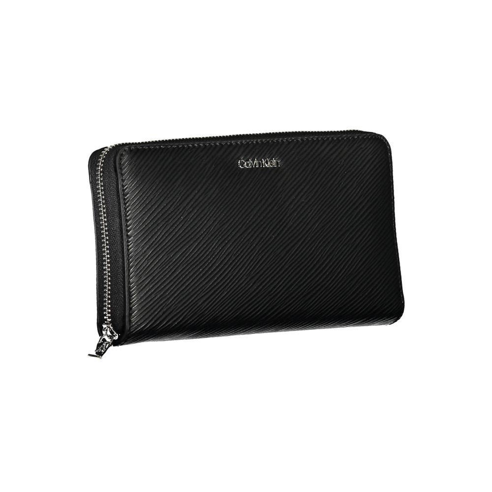 Cardholder Wallet by Calvin Klein for women in polyurethane black showcases a refined silhouette, artfully capturing the essence of the refined Polyurethane Cardholder Wallet design with functional card-organization rfid-protection.
