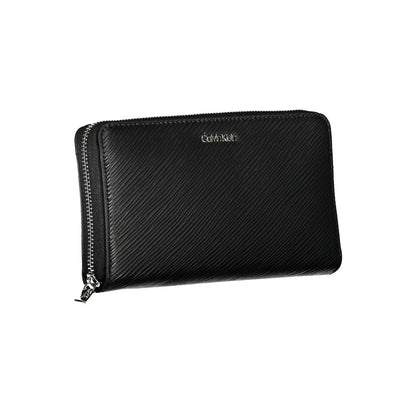 Cardholder Wallet by Calvin Klein for women in polyurethane black showcases a refined silhouette, artfully capturing the essence of the refined Polyurethane Cardholder Wallet design with functional card-organization rfid-protection.