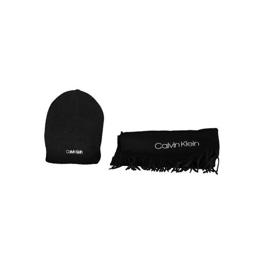 Scarf by Calvin Klein for men in polyester black showcases a ethereal silhouette, artfully capturing the ethereal essence of the Polyester Scarf design with a sophisticated finish.