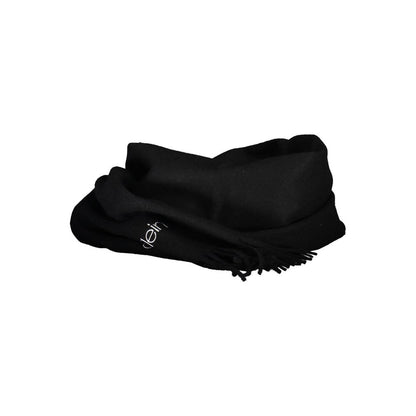 Scarf by Calvin Klein for men in polyester black showcases a ethereal silhouette, artfully capturing the essence of the ethereal Polyester Scarf design for a sophisticated look.