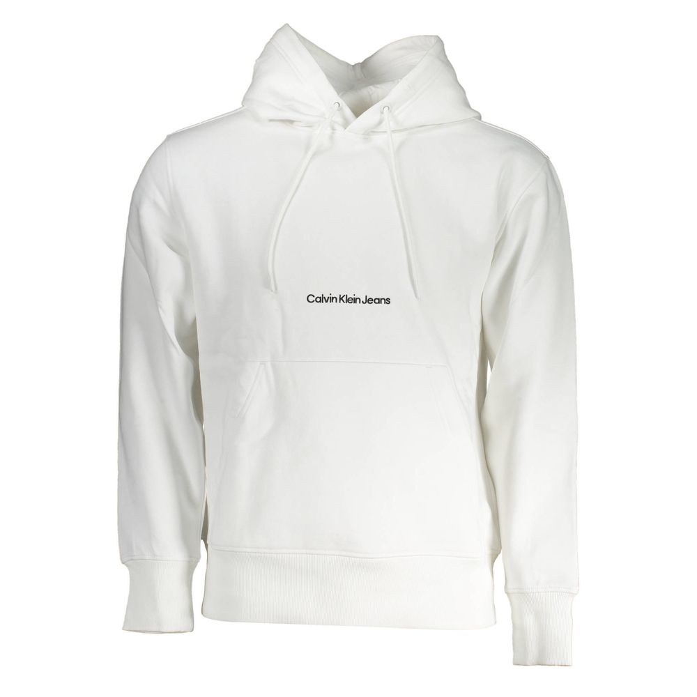 Hooded Sweatshirt Sweater by Calvin Klein for men in cotton white showcases a downtown chic silhouette, artfully finished with a downtown chic hooded neckline and for a sophisticated, high-end look.