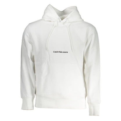 Hooded Sweatshirt Sweater by Calvin Klein for men in cotton white showcases a downtown chic silhouette, artfully finished with a downtown chic hooded neckline and for a sophisticated, high-end look.