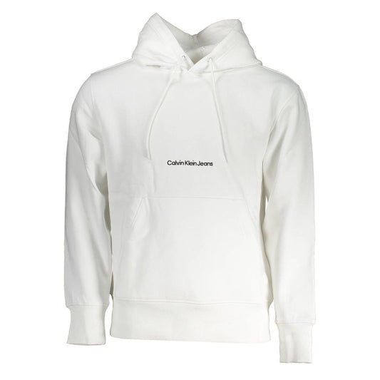 Hooded Sweatshirt Sweater by Calvin Klein for men in cotton white showcases a downtown chic silhouette, artfully finished with a downtown chic hooded neckline and for a sophisticated, high-end look.