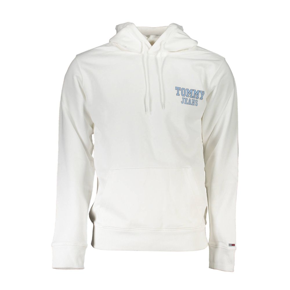 Hooded Sweatshirt Sweater by Tommy Hilfiger for men in cotton white features an tactile silhouette, showcasing a sophisticated hooded neckline and tactile for a refined finish.