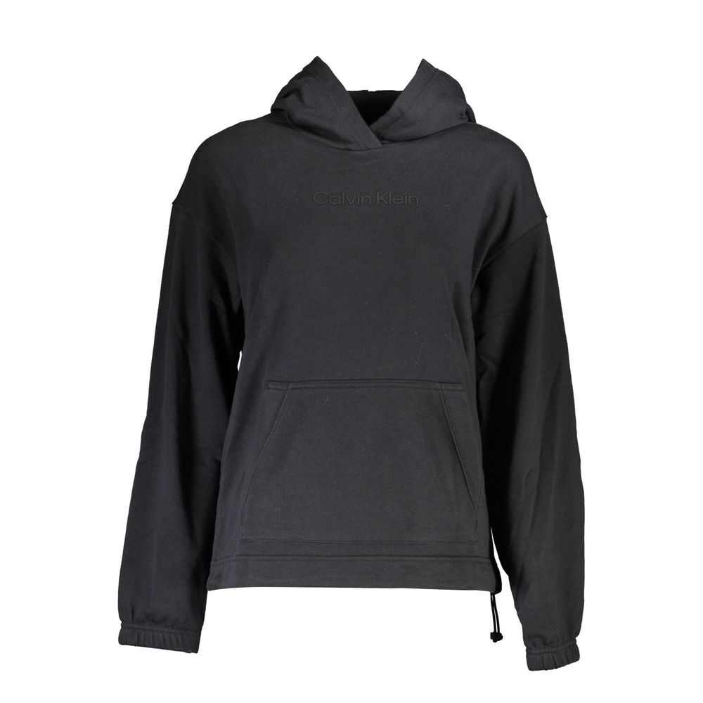 Hooded Sweatshirt by Calvin Klein for women in cotton polyester black features an magnificent silhouette, showcasing a sophisticated hooded neckline and detail for a truly magnificent finish.