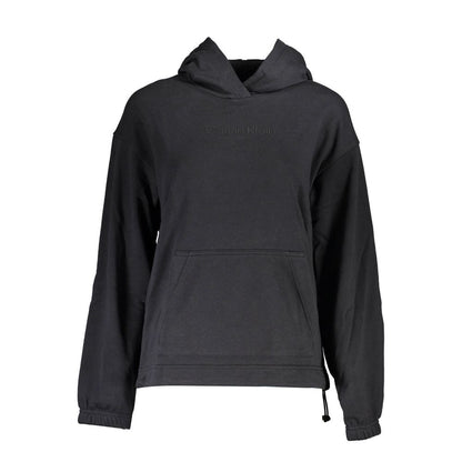 Hooded Sweatshirt by Calvin Klein for women in cotton polyester black features an magnificent silhouette, showcasing a sophisticated hooded neckline and detail for a truly magnificent finish.