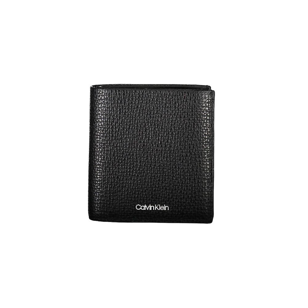 Wallet by Calvin Klein for men in leather black features a streamlined silhouette, showcasing the streamlined Leather Wallet design with sophisticated rfid-protection coin-purse for a premium look.