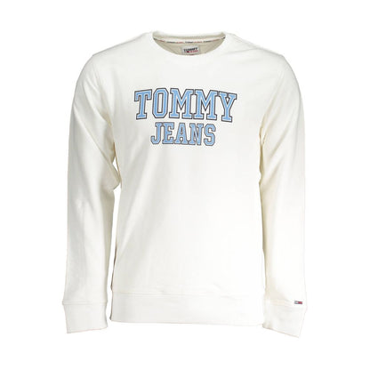 Sweatshirt Sweater by Tommy Hilfiger for men in cotton white features an polished silhouette, showcasing refined and a sophisticated round neckline for a truly polished finish.