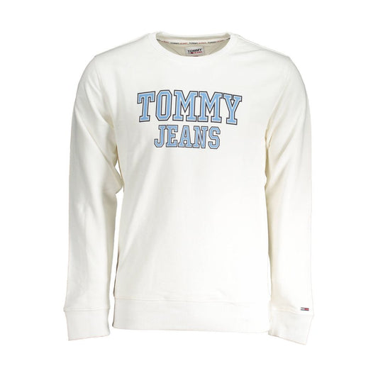 Sweatshirt Sweater by Tommy Hilfiger for men in cotton white features an polished silhouette, showcasing refined and a sophisticated round neckline for a truly polished finish.