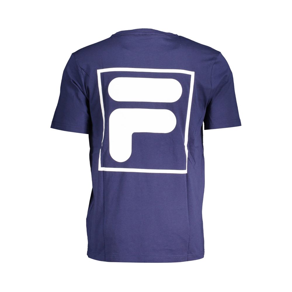 T-Shirt by Fila for men in cotton blue showcases a dramatic silhouette, elegantly detailed with a dramatic and for a truly dramatic finish.