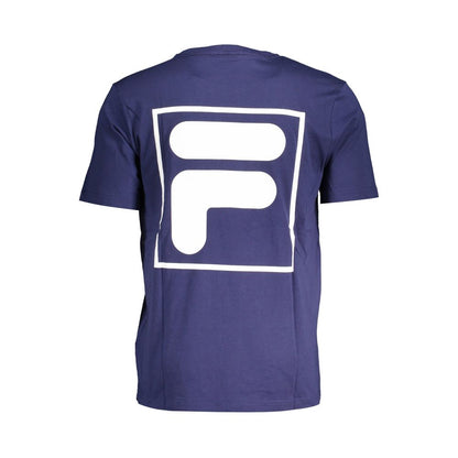 T-Shirt by Fila for men in cotton blue showcases a dramatic silhouette, elegantly detailed with a dramatic and for a truly dramatic finish.