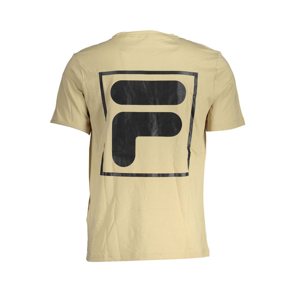 T-Shirt by Fila for men in cotton beige features an edgy silhouette, meticulously detailed with a sophisticated and round neckline for a truly edgy finish.