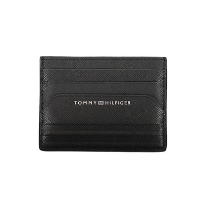 Cardholder Wallet by Tommy Hilfiger for men in leather black & print features a streamlined silhouette, showcasing the streamlined Leather Cardholder Wallet design with sophisticated card-organization for a premium look.