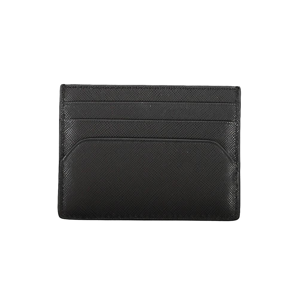 Cardholder Wallet by Tommy Hilfiger for men in leather black & print showcases a discerning silhouette, artfully capturing the essence of Leather Cardholder Wallet with its functional card-organization.