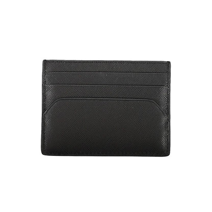 Cardholder Wallet by Tommy Hilfiger for men in leather black & print showcases a discerning silhouette, artfully capturing the essence of Leather Cardholder Wallet with its functional card-organization.