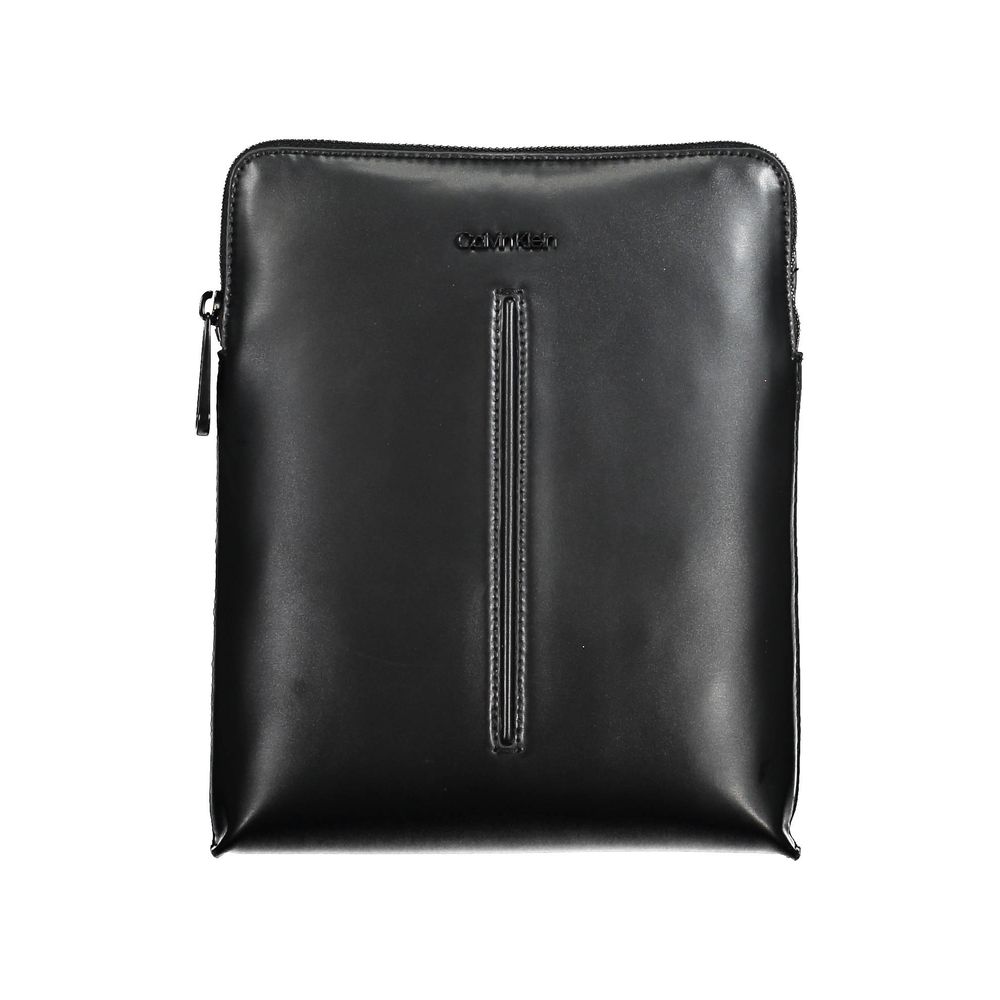 Shoulder Bag by Calvin Klein for men in polyester black features a statuesque silhouette, showcasing a secure zipper and statuesque with versatile shoulder-strap & adjustable-strap for a statuesque finish.
