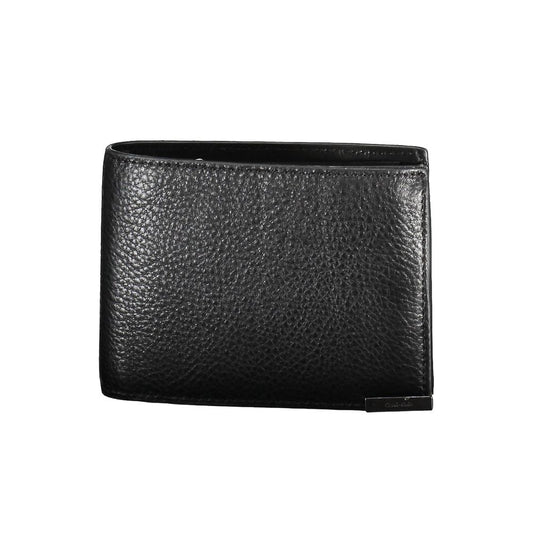 Wallet by Calvin Klein for men in leather black features a streamlined silhouette, showcasing the streamlined Leather Wallet design with sophisticated rfid-protection for a premium look.