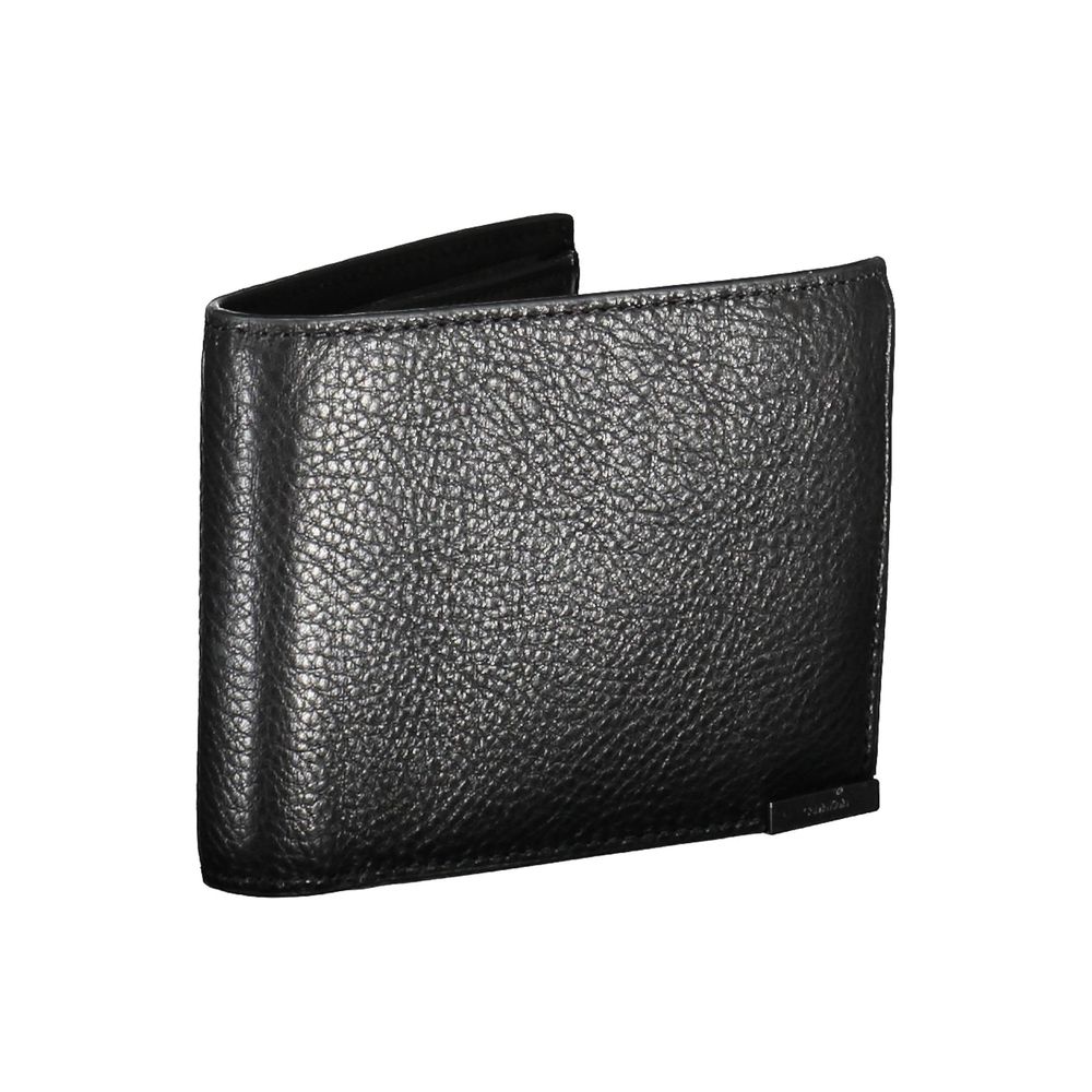 Wallet by Calvin Klein for men in leather black presents a architectural silhouette from the Leather Wallet collection, showcasing architectural rfid-protection for a architectural finish.