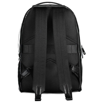 Backpack by Calvin Klein for men in polyester black showcases an architectural Polyester Backpack design, featuring a secure zipper, ample built-in-compartments & internal-pockets, and architectural handle, backpack-strap & adjustable-strap for a sophisticated look.