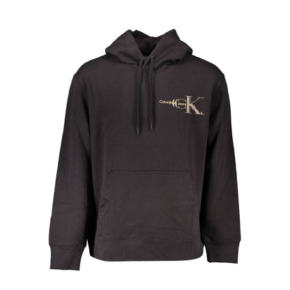 Hooded Sweatshirt Sweater by Calvin Klein for men in cotton black showcases a discreet silhouette, finished with a discreet hooded neckline and for a discreet look.