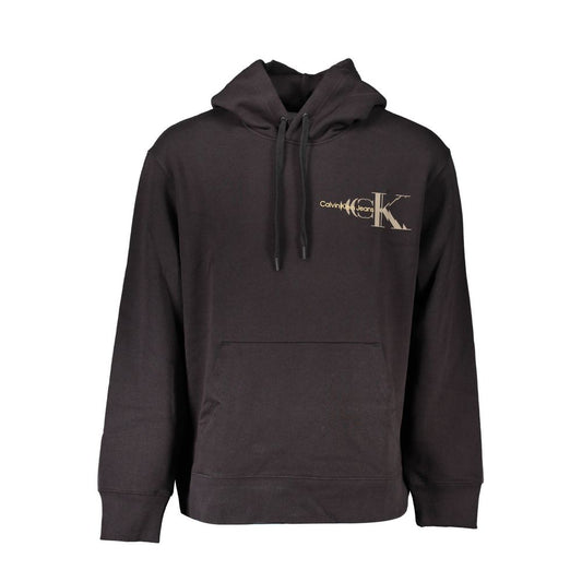 Hooded Sweatshirt Sweater by Calvin Klein for men in cotton black showcases a discreet silhouette, finished with a discreet hooded neckline and for a discreet look.