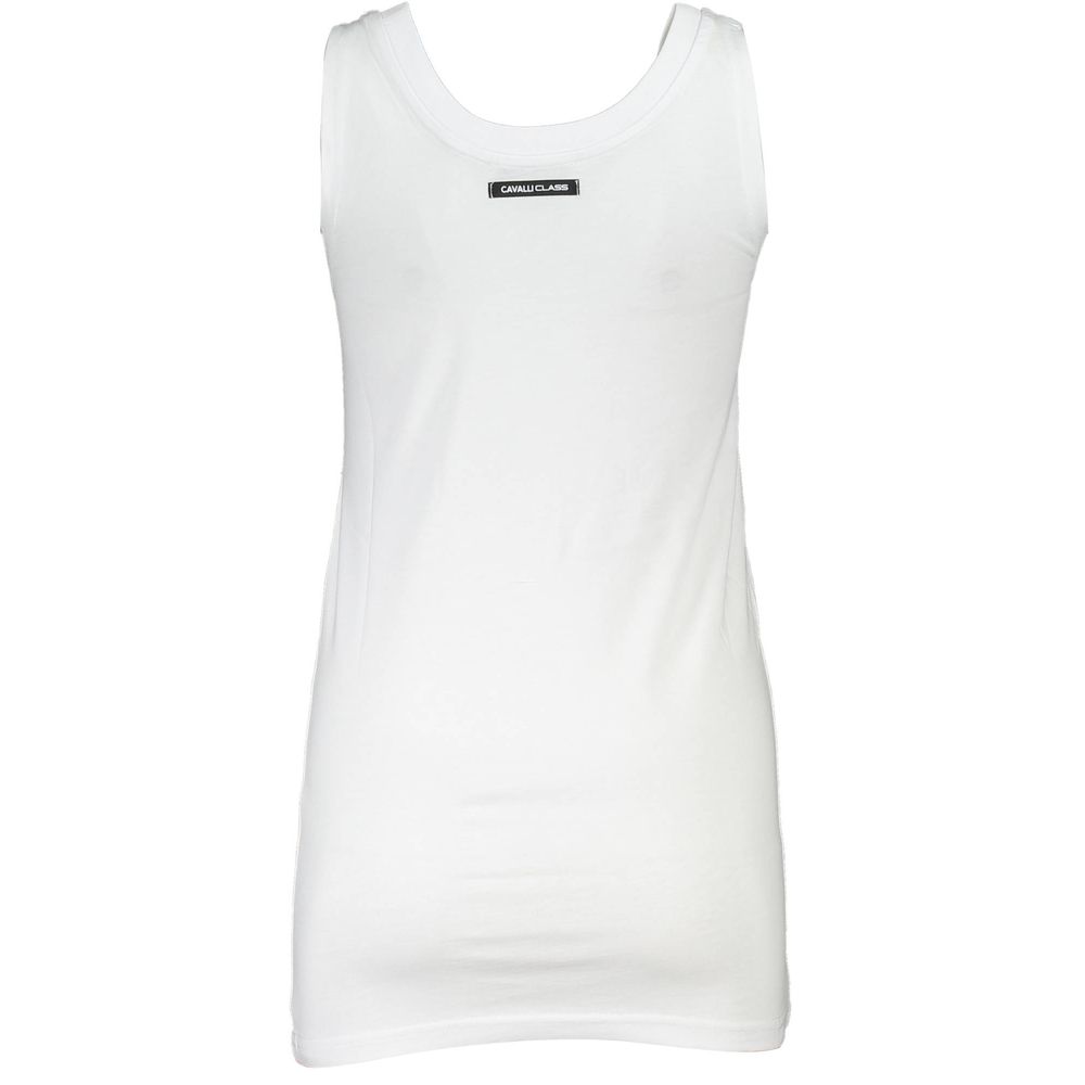 T-Shirt by Cavalli Class for women in cotton white features an on trend silhouette, perfectly showcasing a on trend and round neckline for an elevated aesthetic.