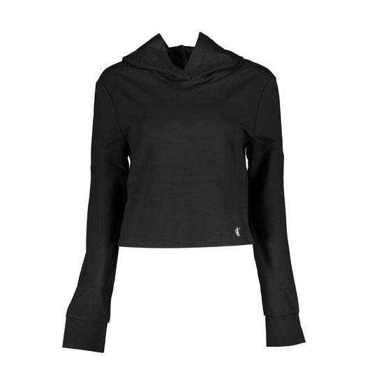 Hooded Sweatshirt Sweater by Calvin Klein for women in elastane black showcases a sumptuous silhouette, artfully finished with a sumptuous hooded neckline and for a sophisticated, sumptuous look.