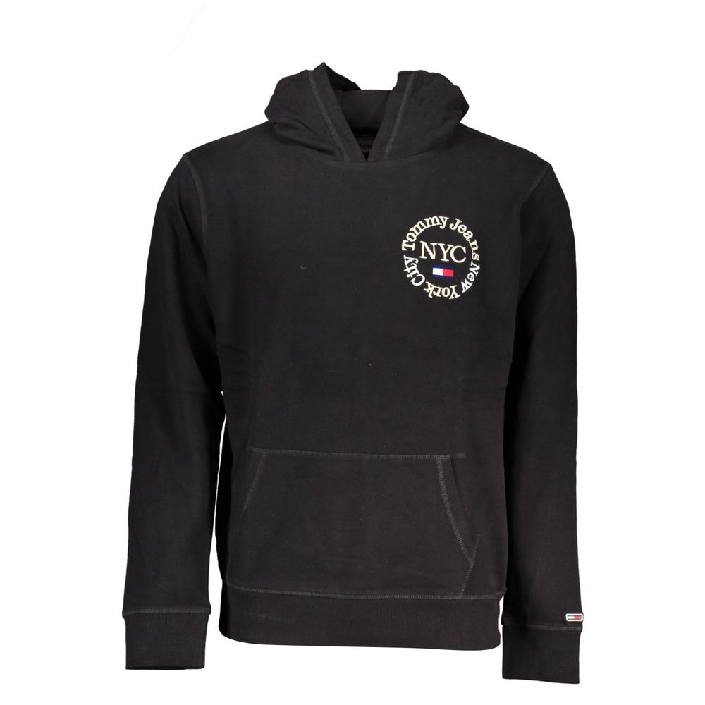 This Hooded Sweatshirt Sweater by Tommy Hilfiger for men in organic cotton black presents a understated silhouette, featuring a sophisticated hooded neckline and long-sleeve for a understated finish.