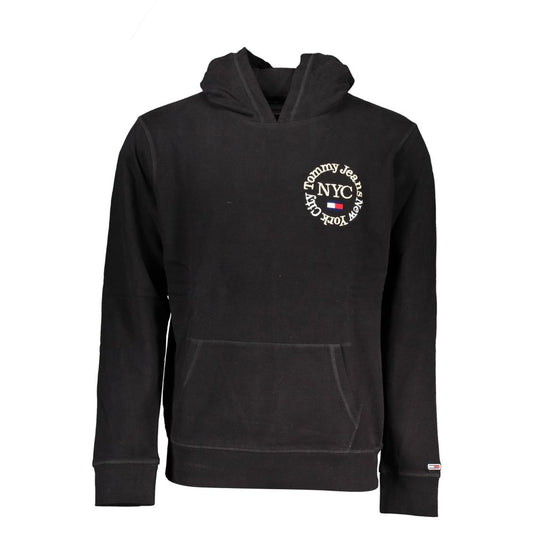 This Hooded Sweatshirt Sweater by Tommy Hilfiger for men in organic cotton black presents a understated silhouette, featuring a sophisticated hooded neckline and long-sleeve for a understated finish.