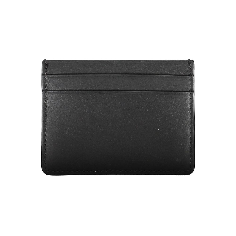Cardholder Wallet by Calvin Klein for men in leather black & print features a streamlined silhouette, showcasing the streamlined Leather Cardholder Wallet design with sophisticated card-organization for a premium look.